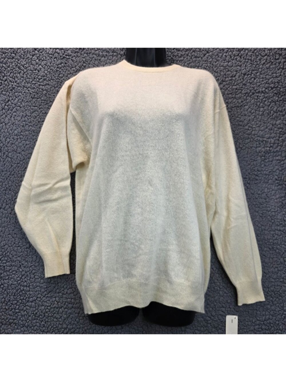 FONG's Minimalist Wool Angora Sweater L Quiet Luxury Neutral Lagenlook Oversized